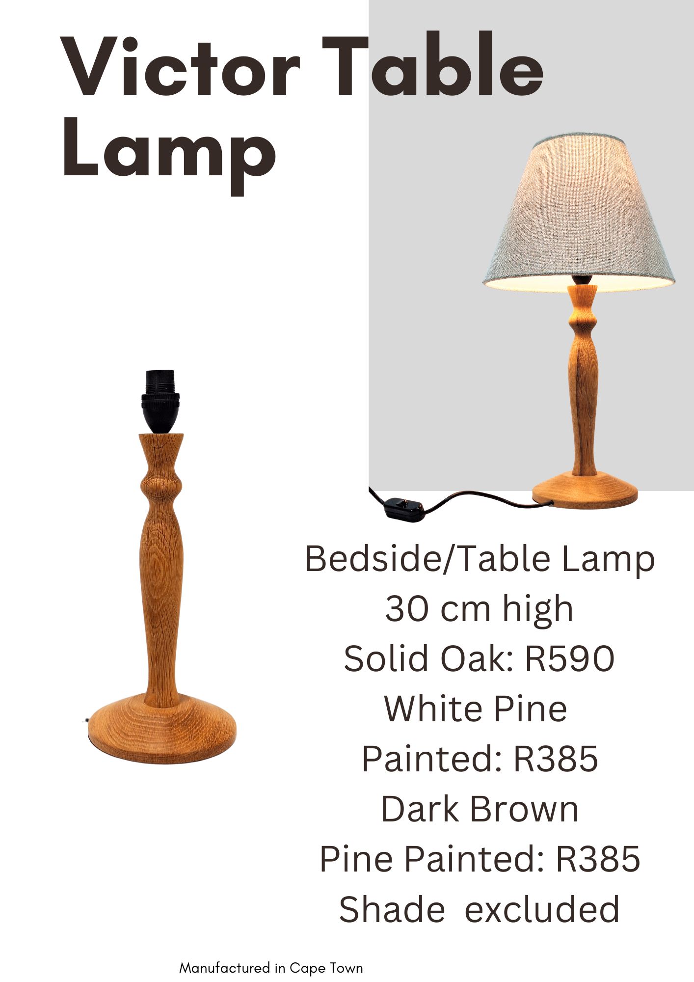 Oak Table Lamp.
